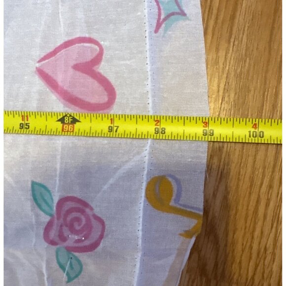 Vintage Barbie Fabric / Twin Flat Sheet 1995 Mattel Hearts Ballet Shoes READ - Picture 6 of 10